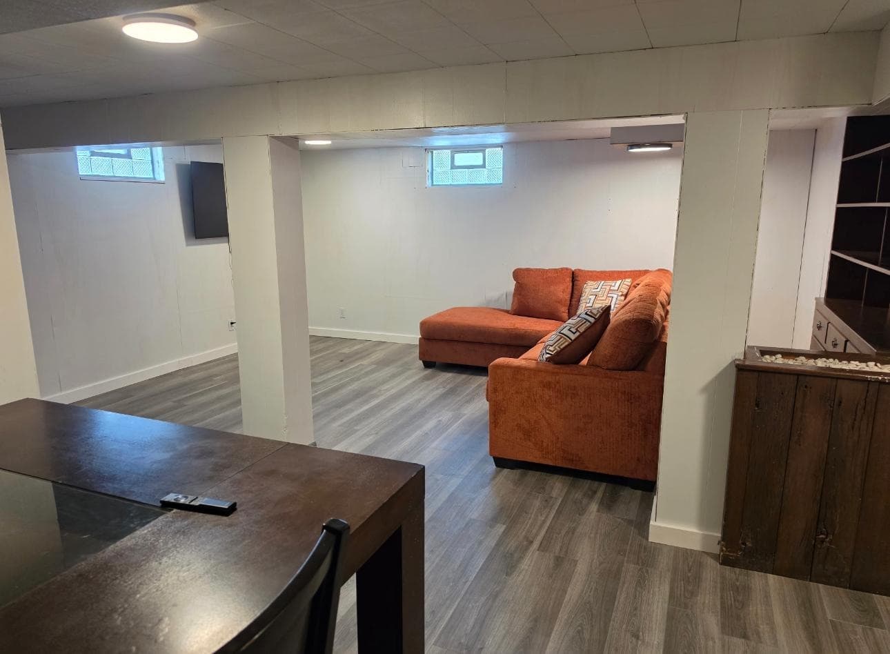 Finished lower-level living area